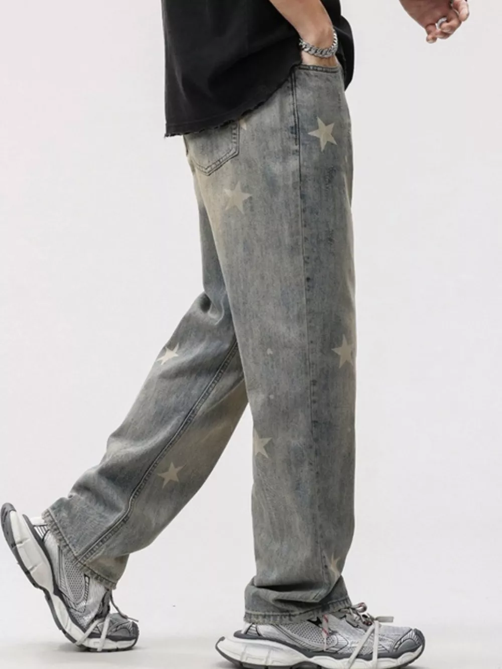 Men's Star Wide Leg Jeans, image 6