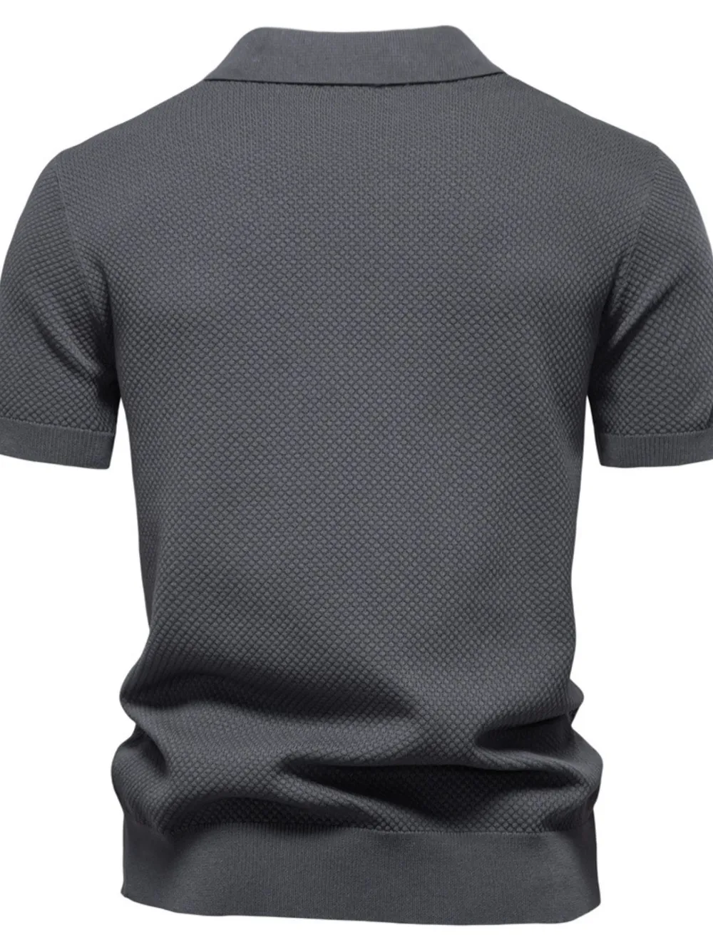 Men's Classic Textured Short Sleeve Polo Shirt, image 3