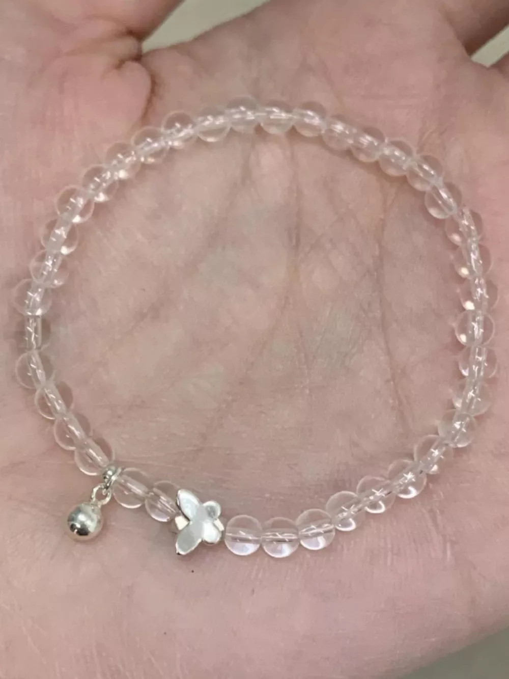 Crystal Beaded Bracelet with Butterfly Charm, image 6