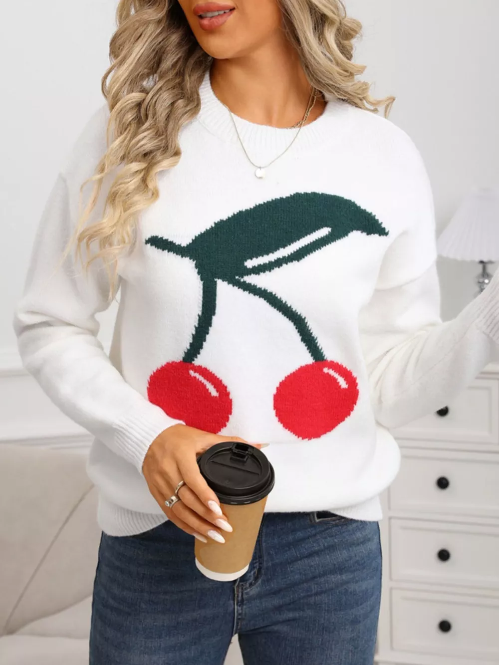 Cherry Round Neck Sweater, image 6