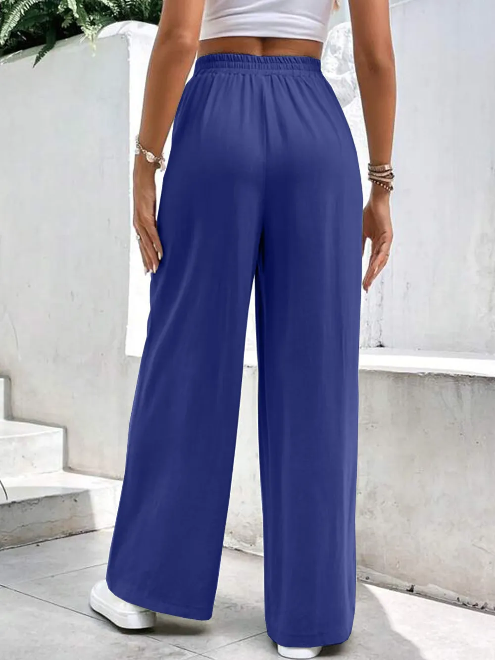 High Waist Wide Leg Pants with Pockets, image 7