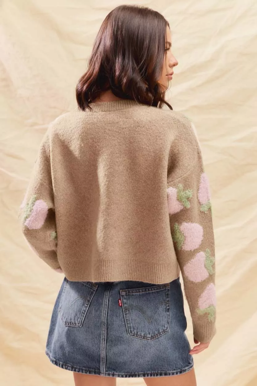 Strawberry Fruit All Over Button Sweater Cardigan, image 2