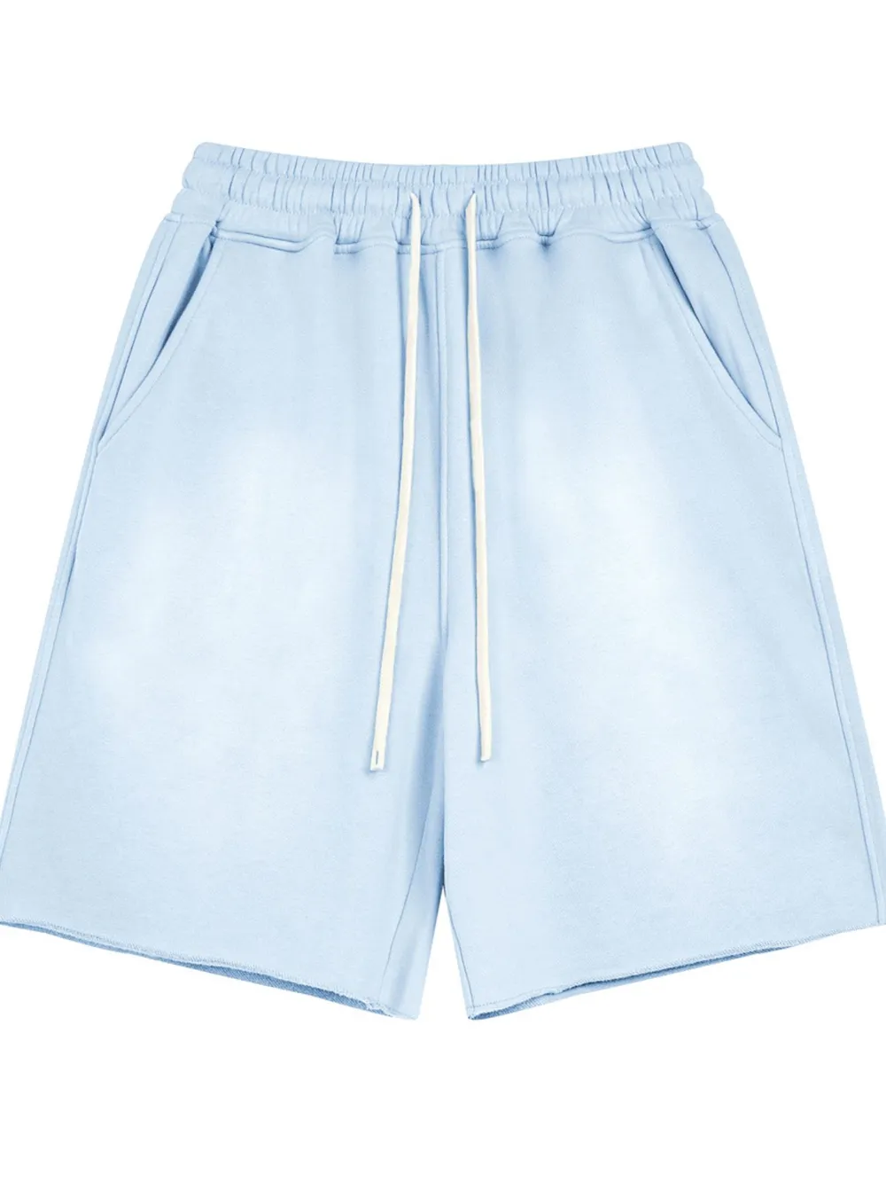 Men's Raw Edge Drawstring Casual Shorts, image 9