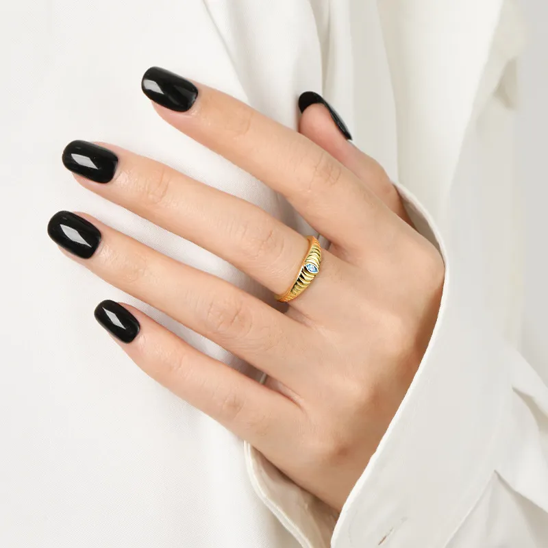 925 Sterling Silver Inlaid Zircon Ring, image 4