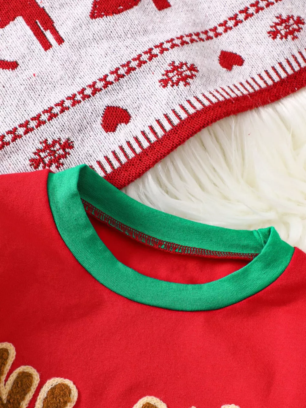 Children's Christmas Reindeer Striped Pajama Set, image 3