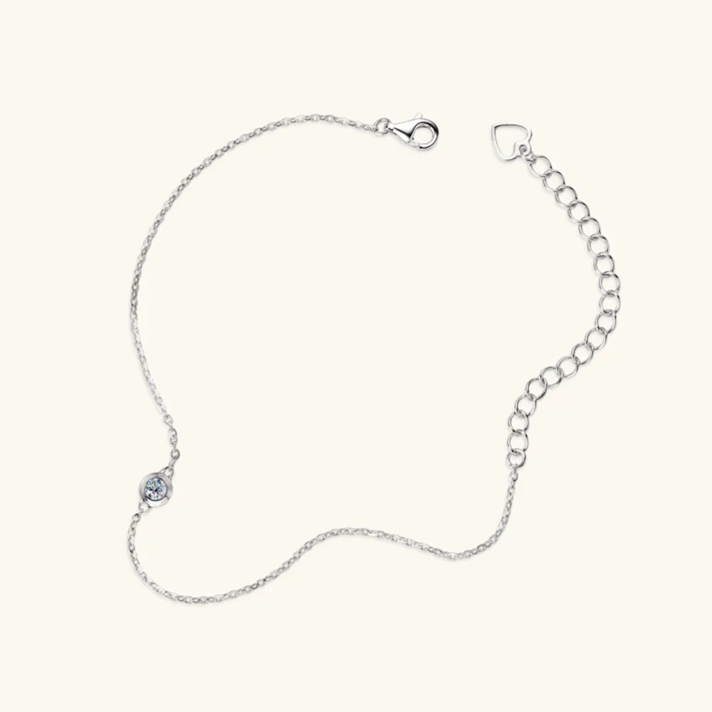 Inlaid Moissanite 925 Sterling Silver Bracelet, image 10