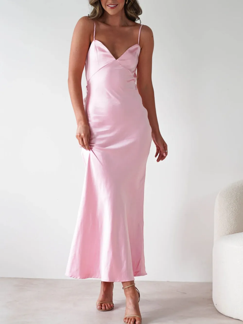 Satin Backless Cami Dress, image 19