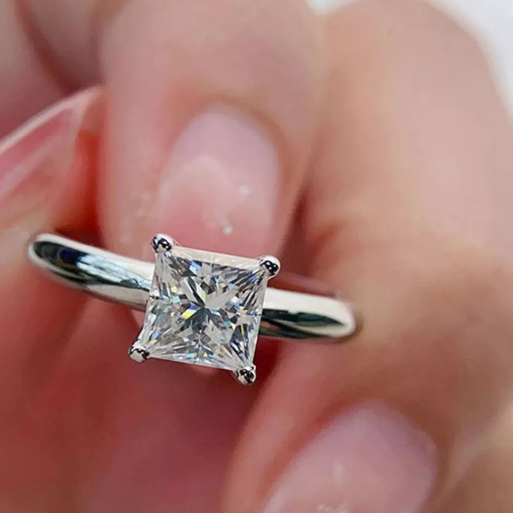 3 Carat 925 Sterling Silver Moissanite Ring, image 3