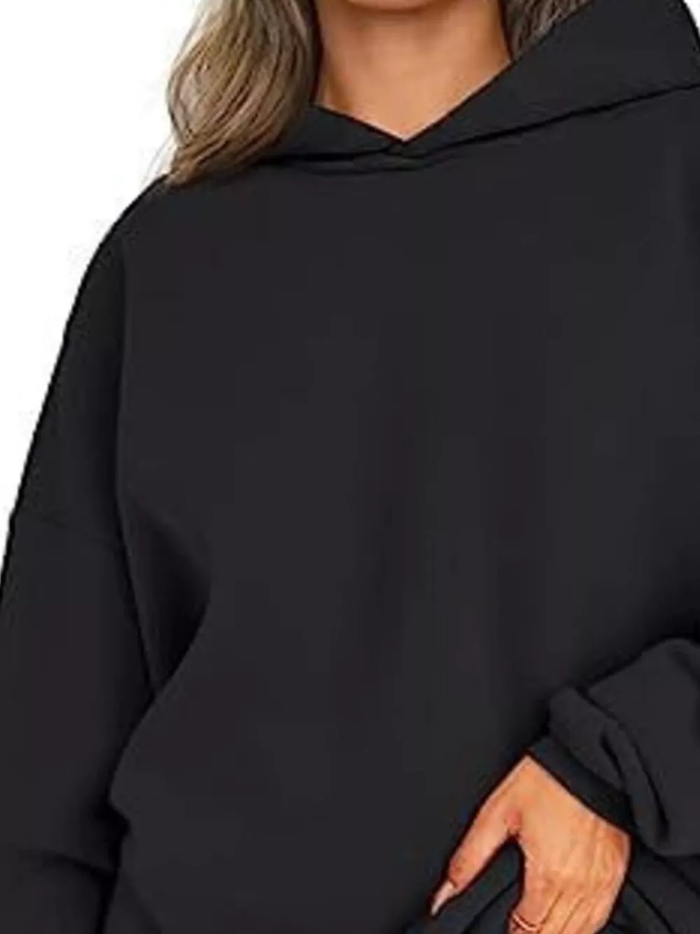 Drop Shoulder Long Sleeve Hoodie, image 4