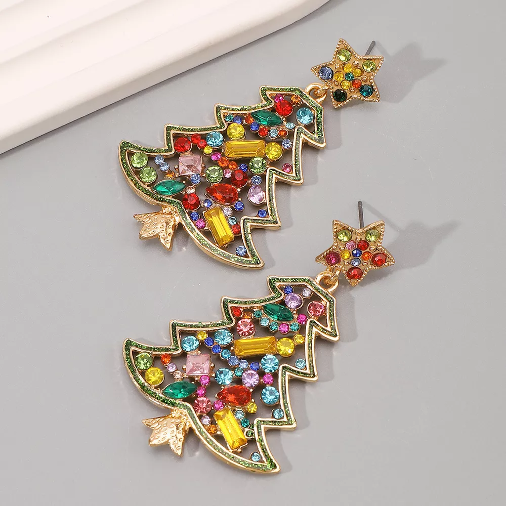 Christmas Tree Dangle Earrings