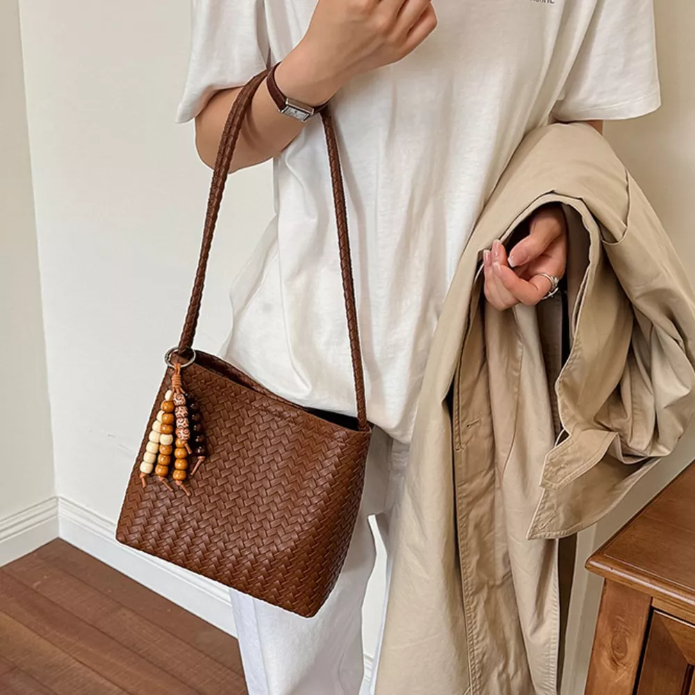 Woven Leather Shoulder Bag, image 3