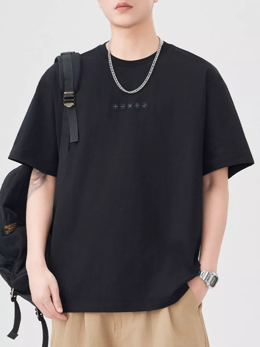 Men's Plus Size Round Neck Relaxed Fit T-Shirt, image 9