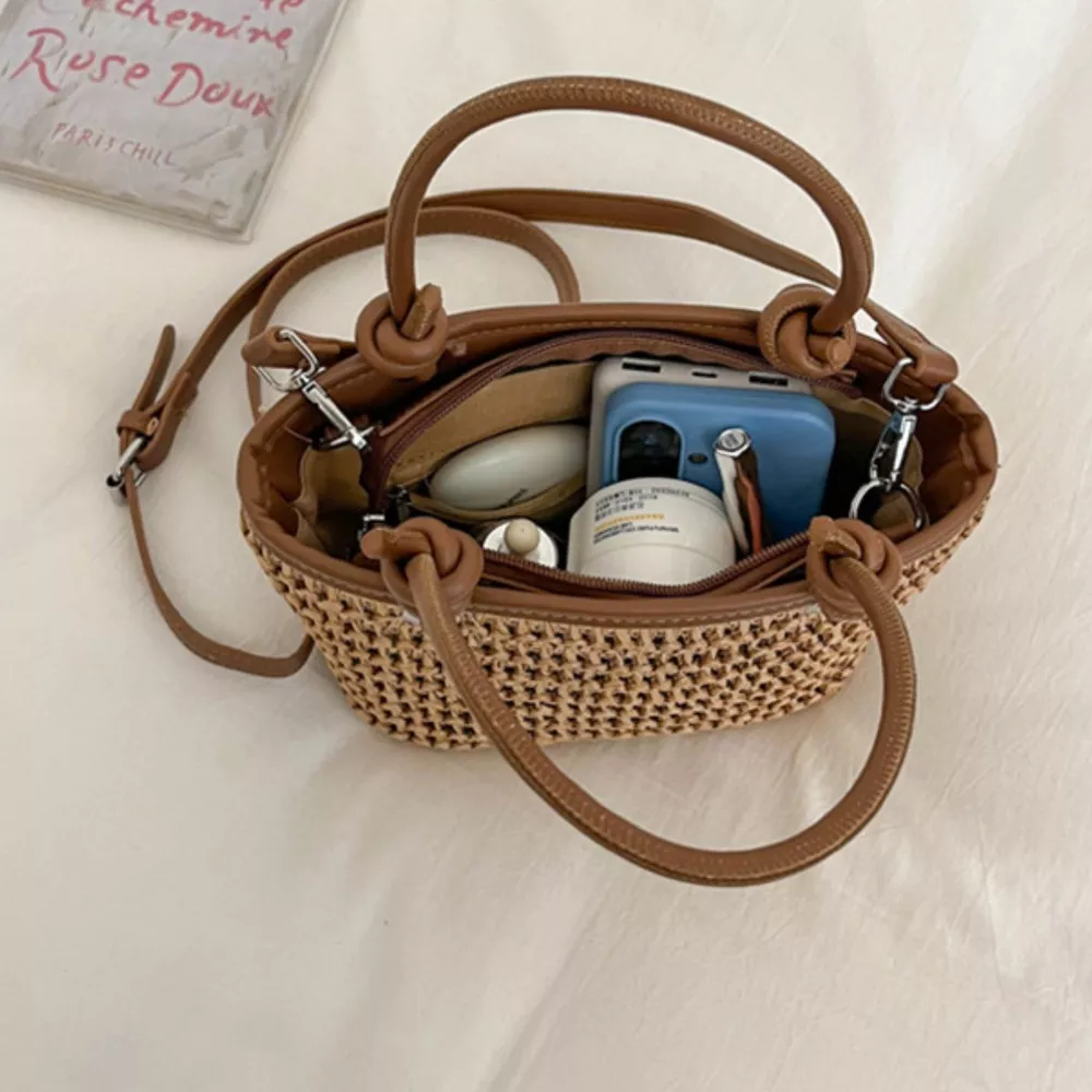Woven Straw Shoulder Bag, image 8