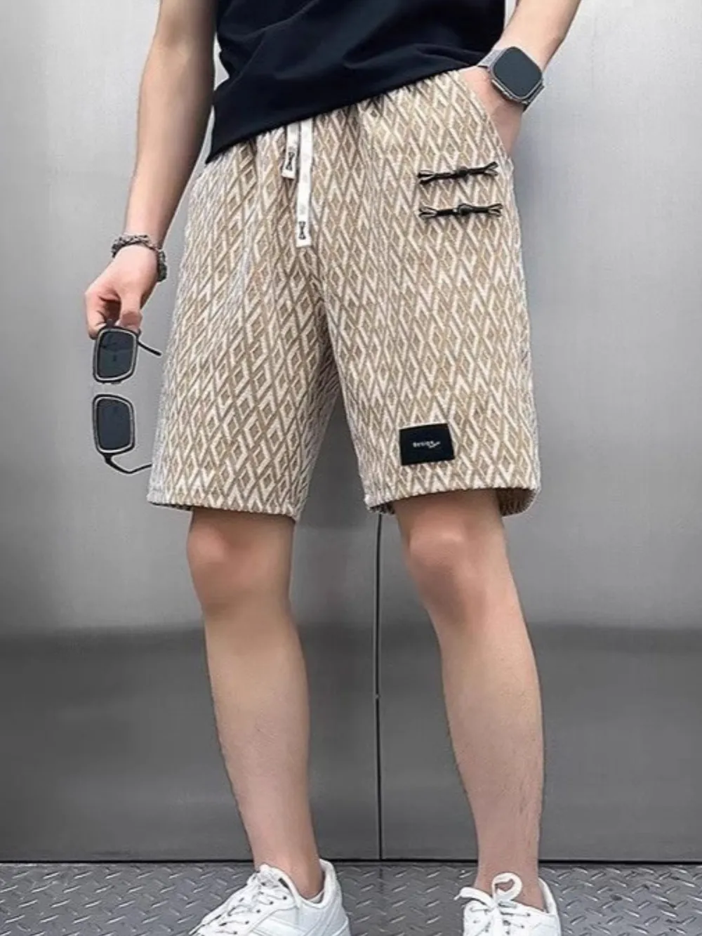 Men's Plus Size Drawstring Shorts with Pockets, image 2