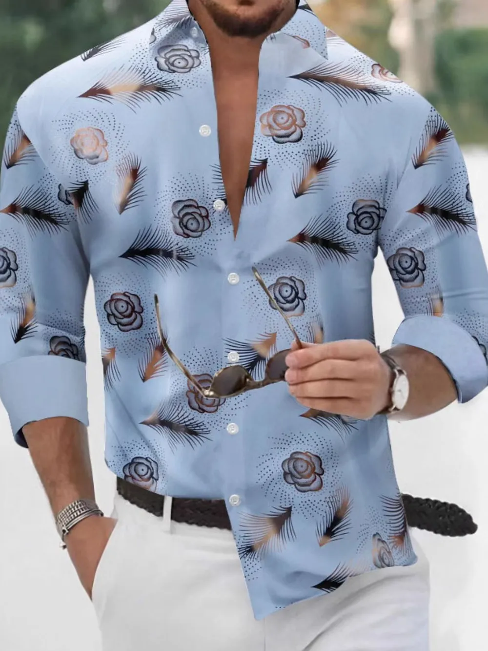 Men's Full Size Button Up Long Sleeve Shirt Plus Size, image 5