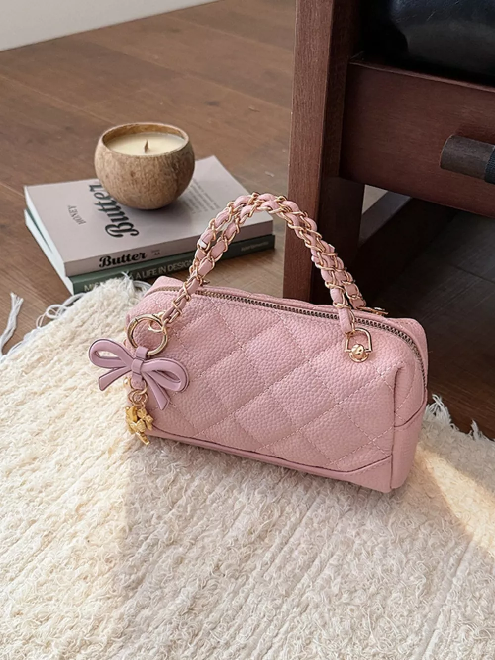 Quilted Chain Crossbody Bag, image 3