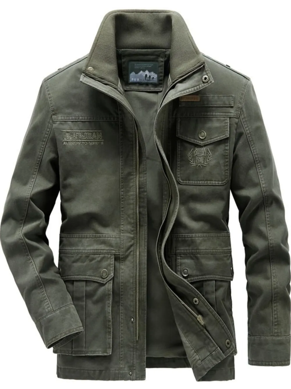 Men's Plus Size Zip Up Jacket with Pockets, image 3