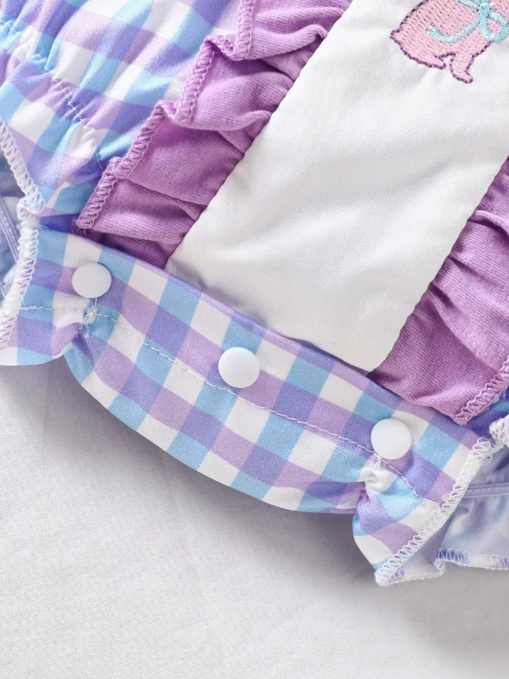 Children's Ruffle Trim Short Sleeve One-Piece, image 8