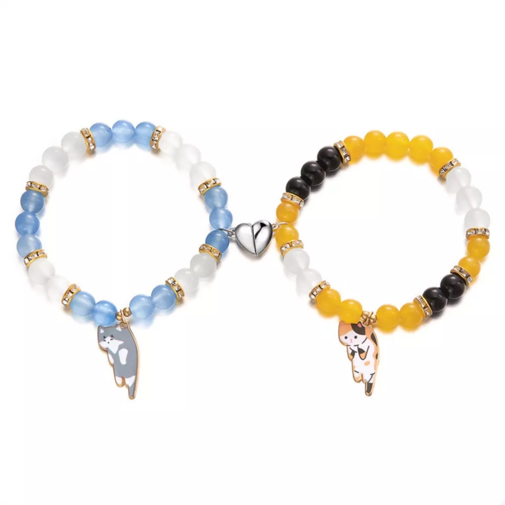2 Piece Beaded Cat Charm Bracelet, image 11