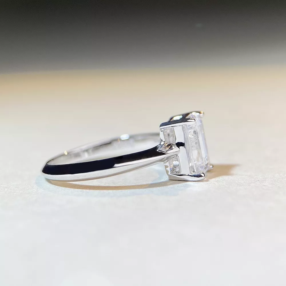2 Carat 925 Sterling Silver Moissanite Geometric Ring, image 3