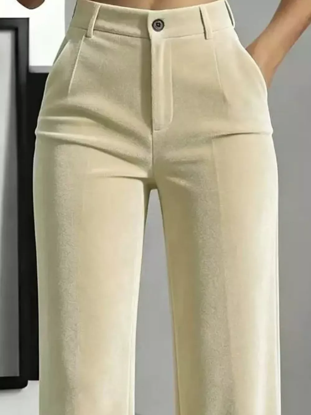 Full Size High-Waisted Velvet Pants Plus Size, image 2