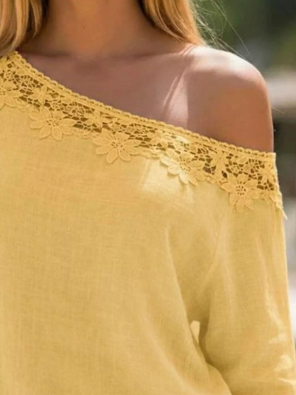 Lace Trim One Shoulder Ruched Top, image 14