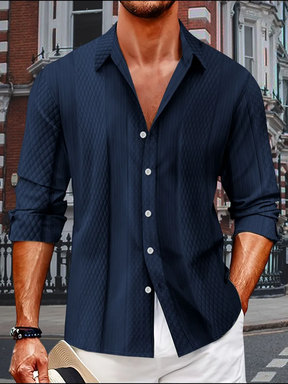 Men's Full Size Button Up Long Sleeve Shirt Plus Size, image 3