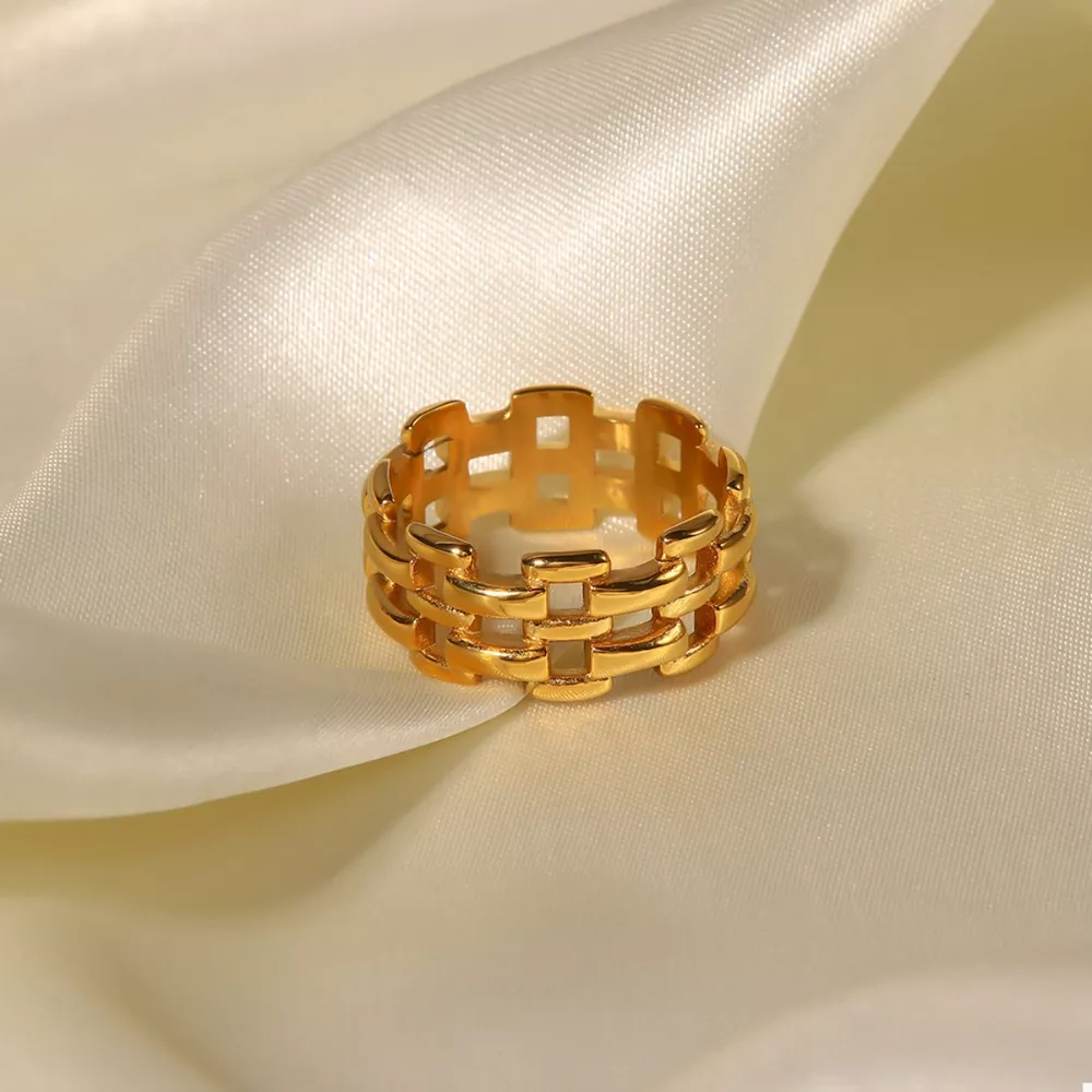 18K Gold-Plated Cutout Ring, image 5