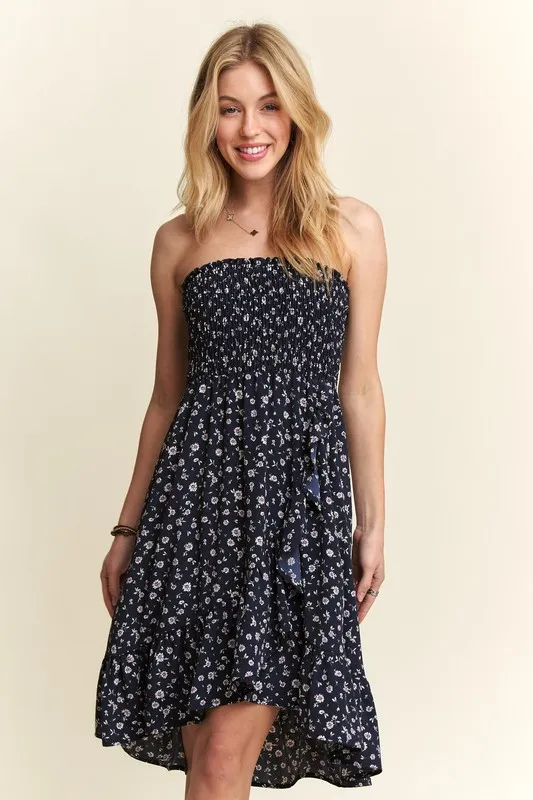 Smocked Floral Tube Dress with Pockets, image 5