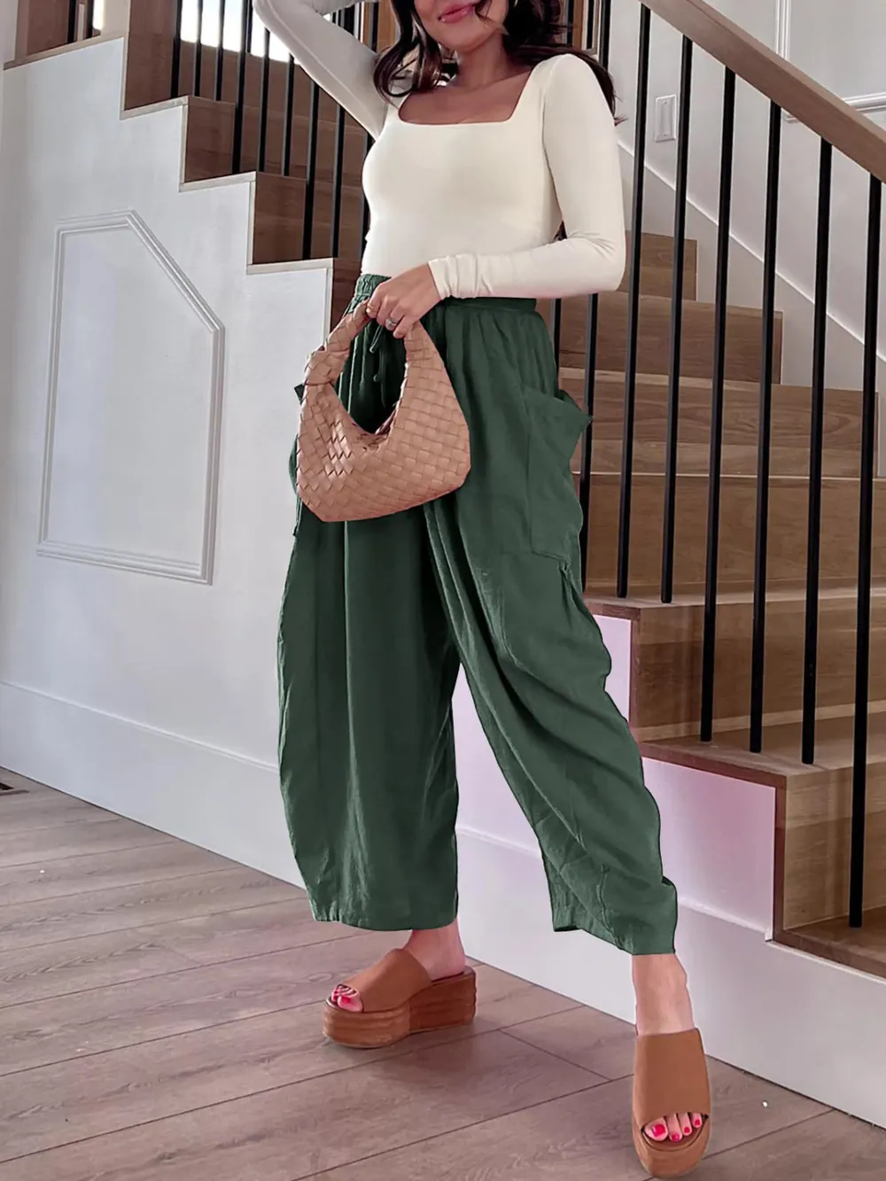 Full Size Drawstring Pants with Pockets Plus Size, image 17
