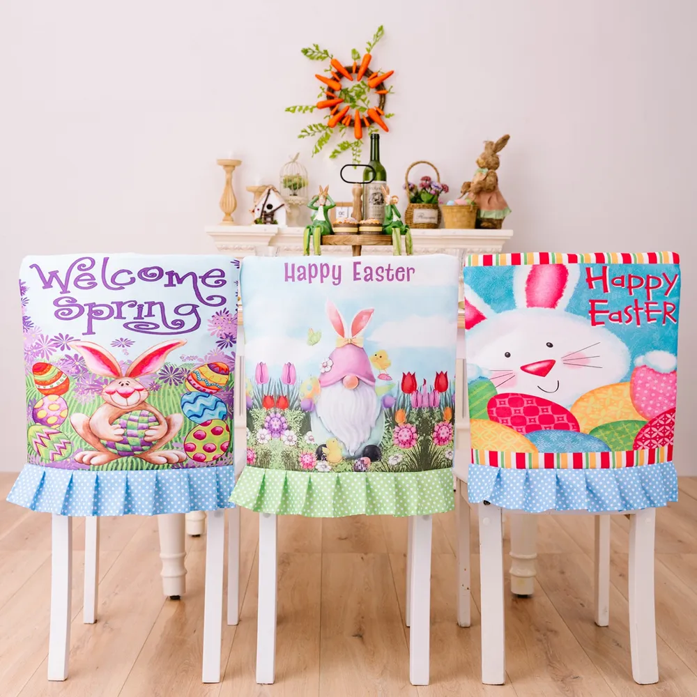 Easter Polka Dot Pleated Hem Chair Cover, image 7