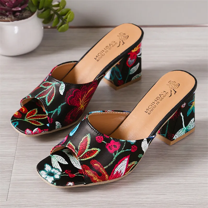 Printed Block Heels Sandals, image 9