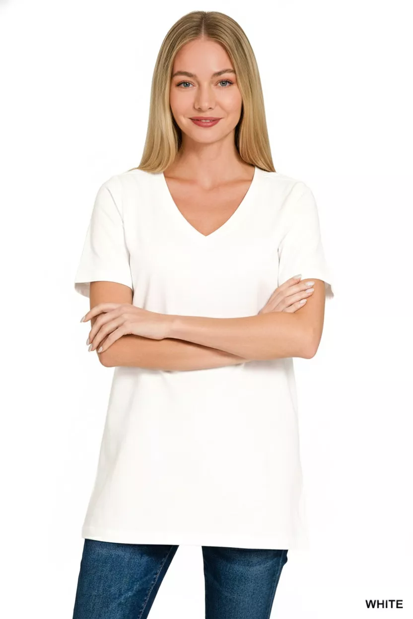 V-Neck Short Sleeve T-Shirt, image 2
