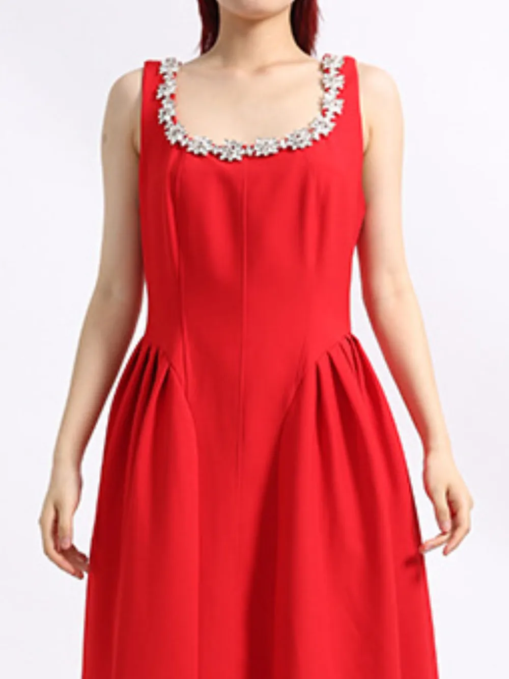 Flower Scoop Neck Sleeveless Dress, image 9