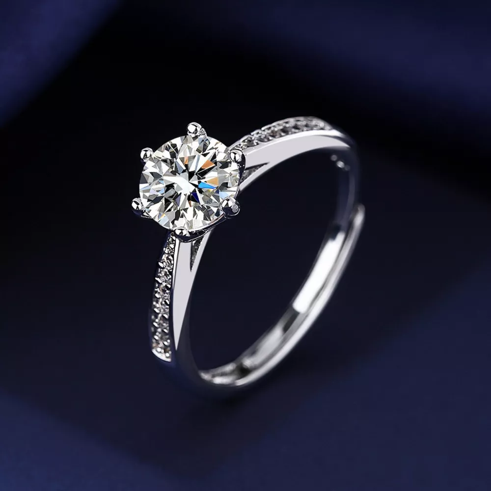 1 Carat Moissanite 925 Sterling Silver Ring