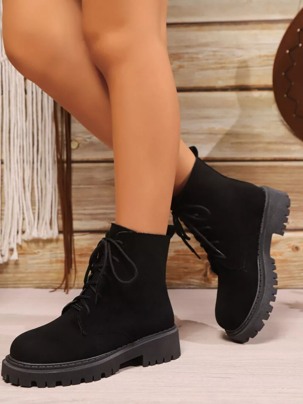 Lace Up Block Heels Boots, image 4