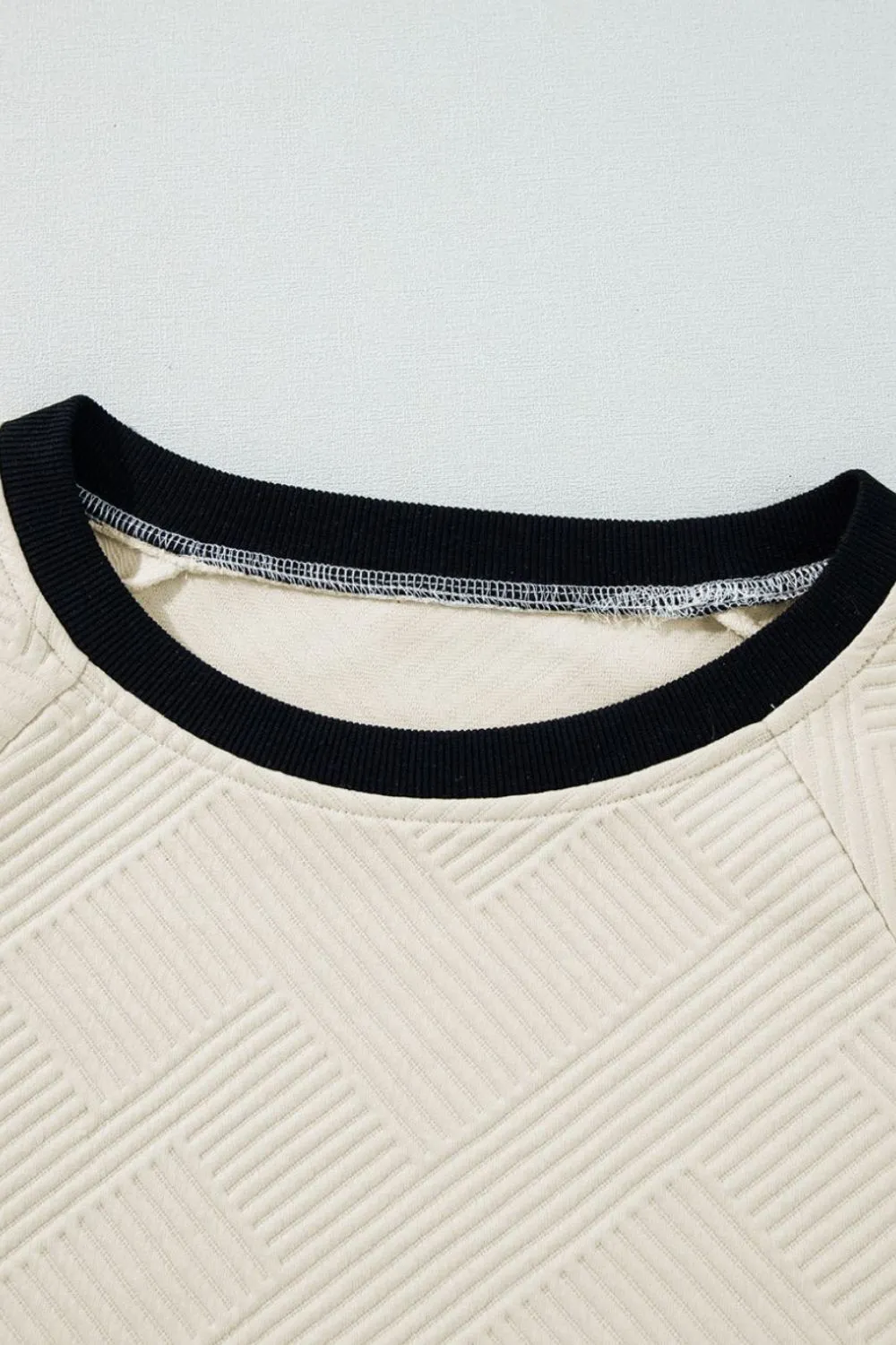 Texture Contrast Long Sleeve Sweatshirt, image 12