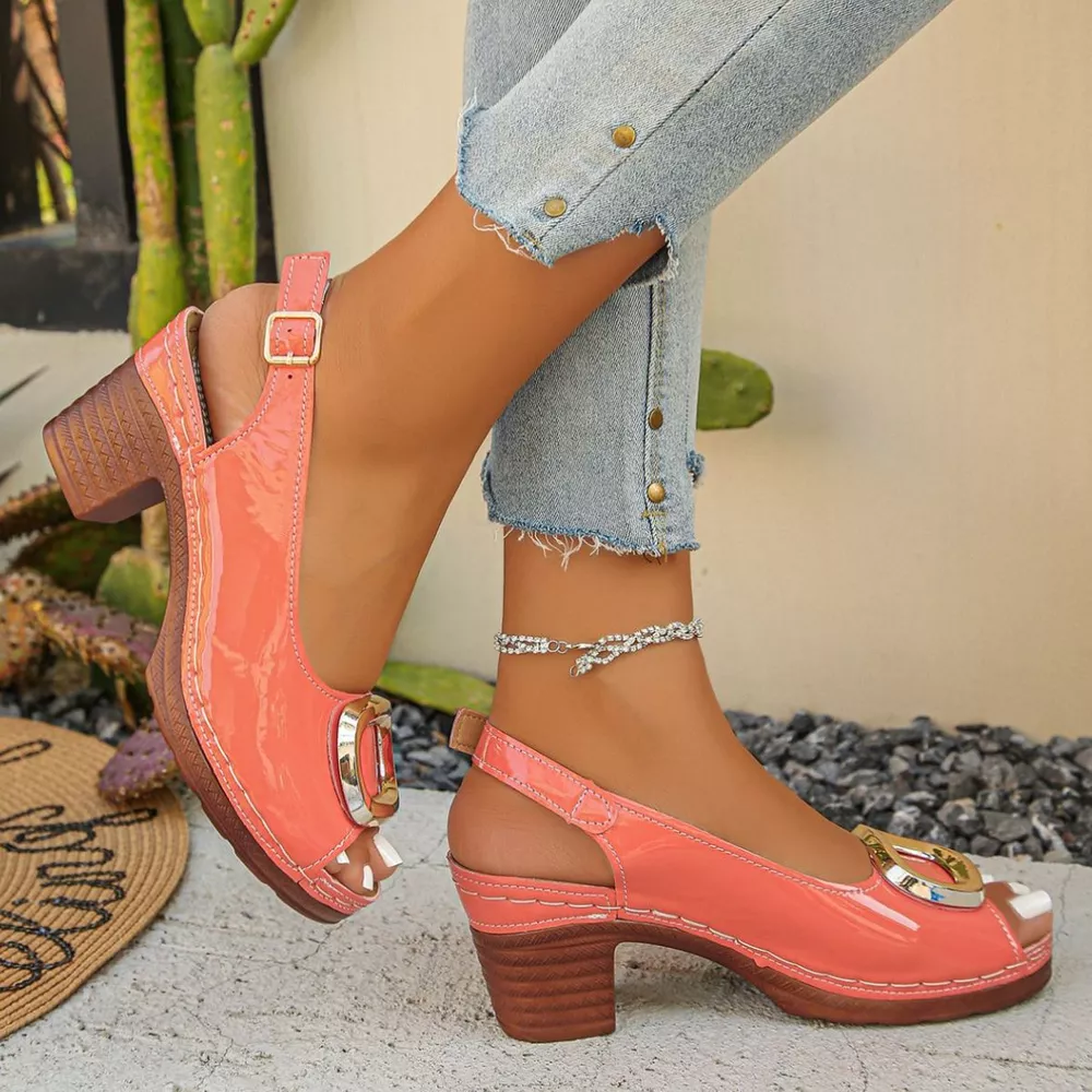 Peep Toe Block Heels Sandals, image 12
