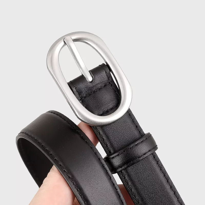 Oval Buckle Leather Belt, image 2