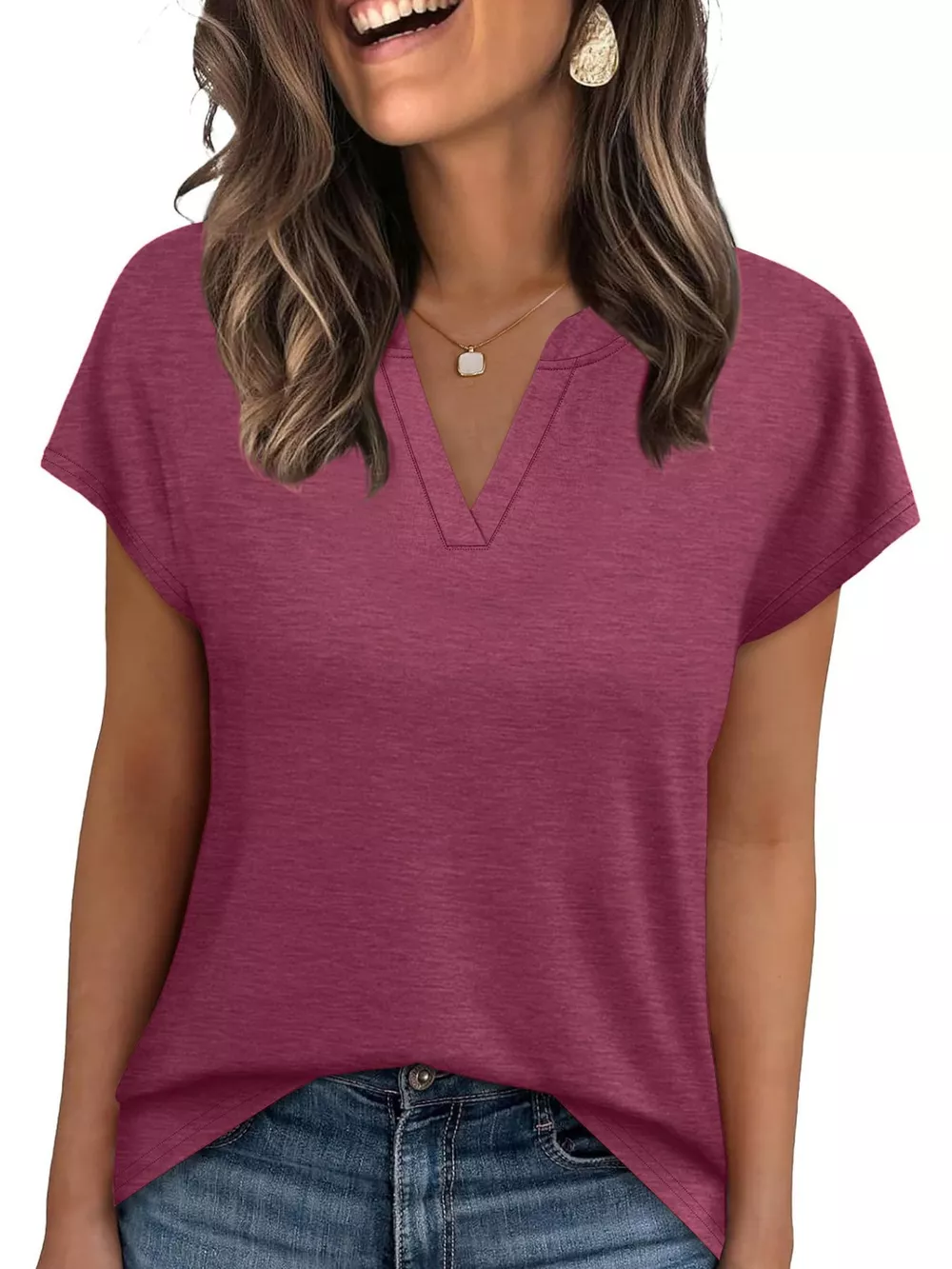 Notched Short Sleeve T-Shirt, image 29