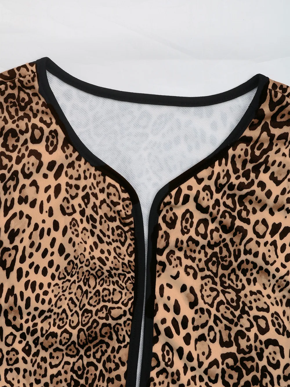 Leopard Open Front Long Sleeve Jacket, image 3