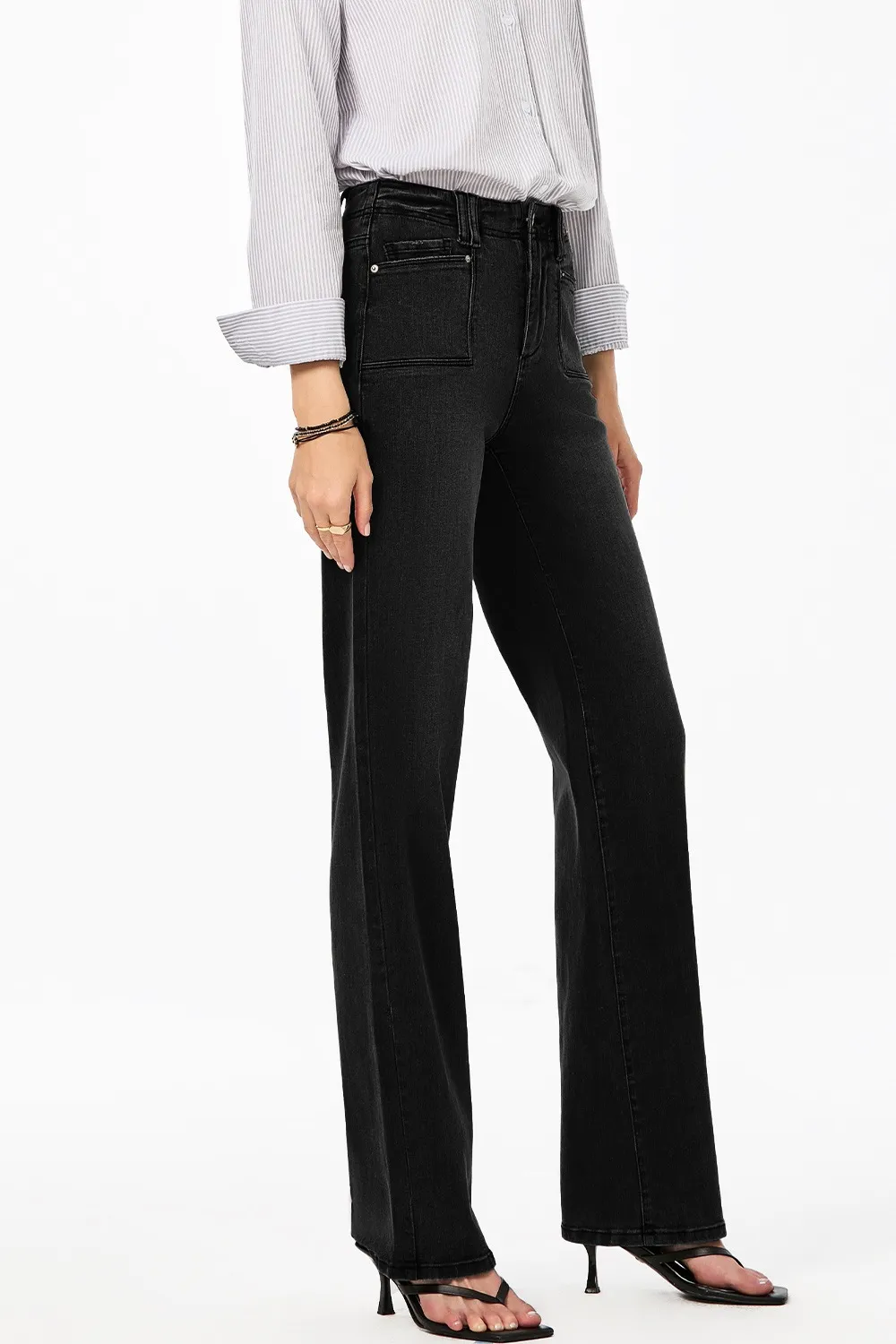 High-Waisted Wide-Leg Vintage Wash Jeans, image 29
