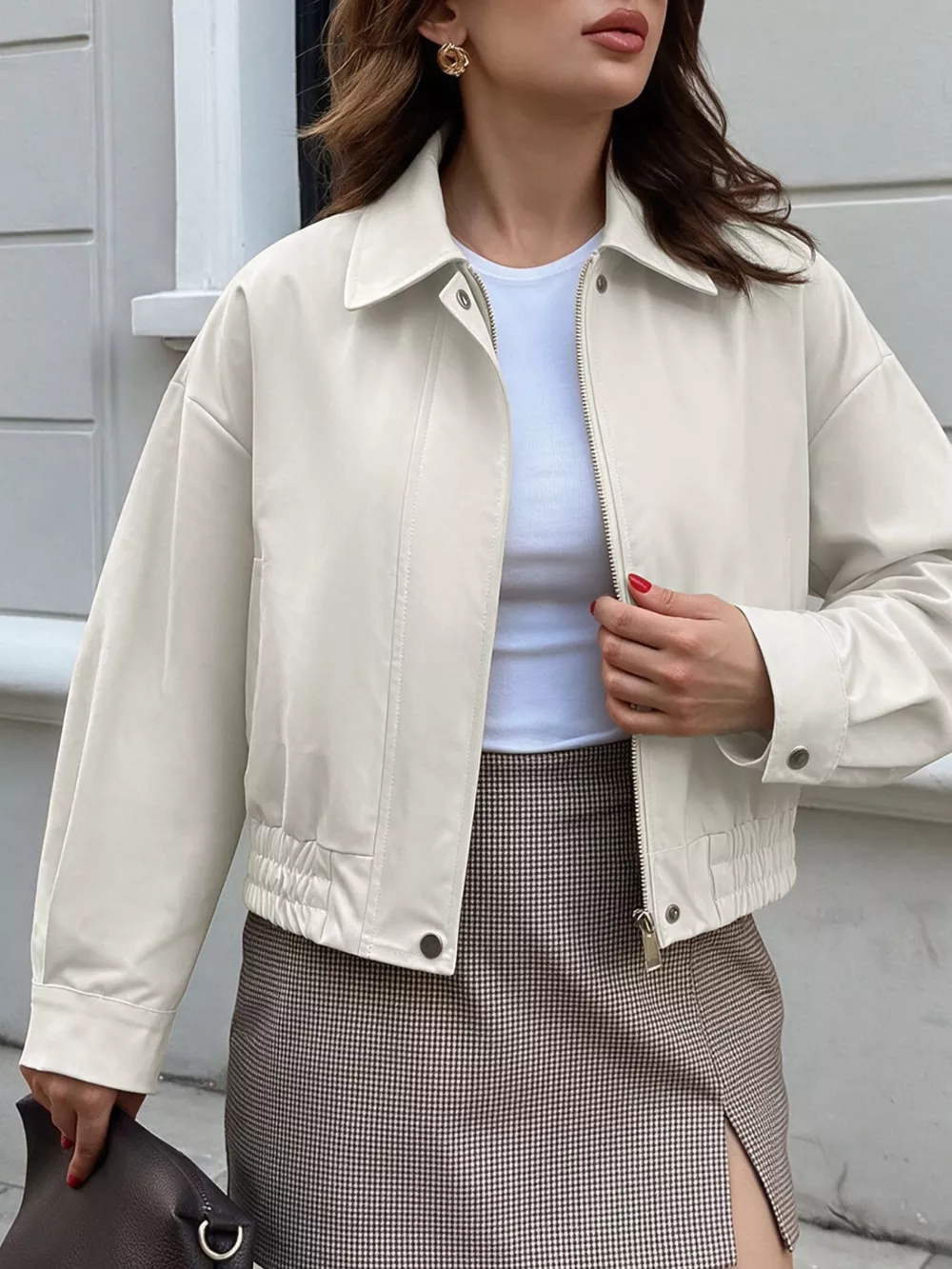 Cropped Faux Leather Jacket, image 2