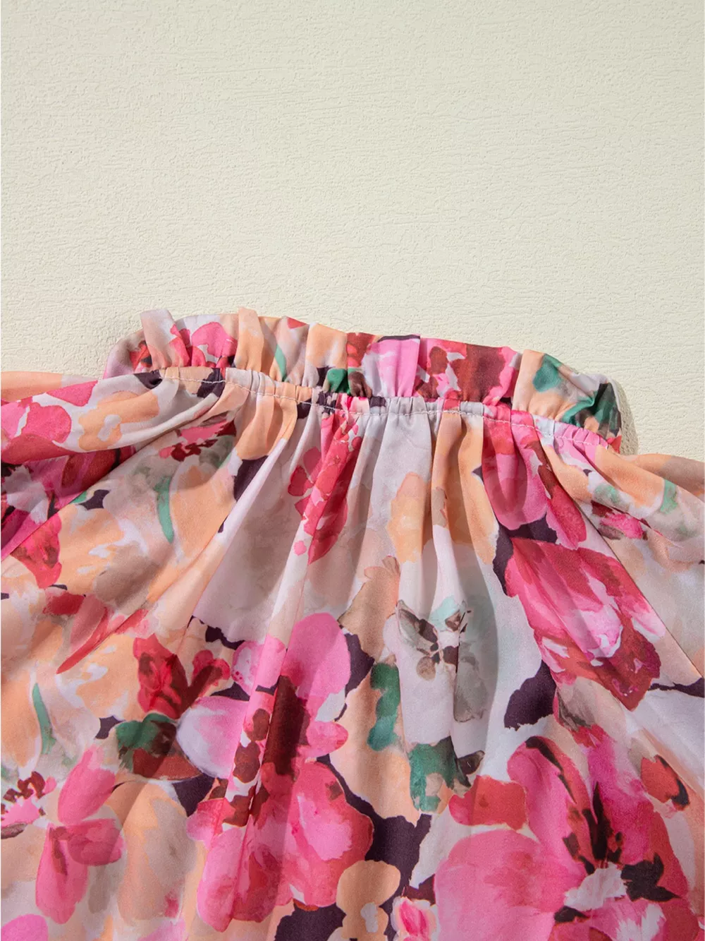 Floral Print Ruffle Trim Long Sleeve Shirt, image 9