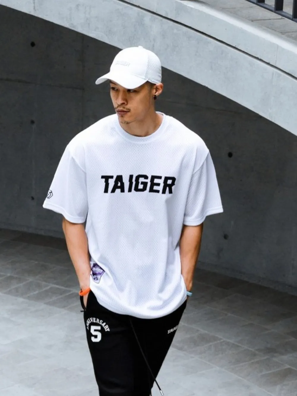 Men's Plus Size Letter Graphic Round Neck Half Sleeve T-Shirt, image 5