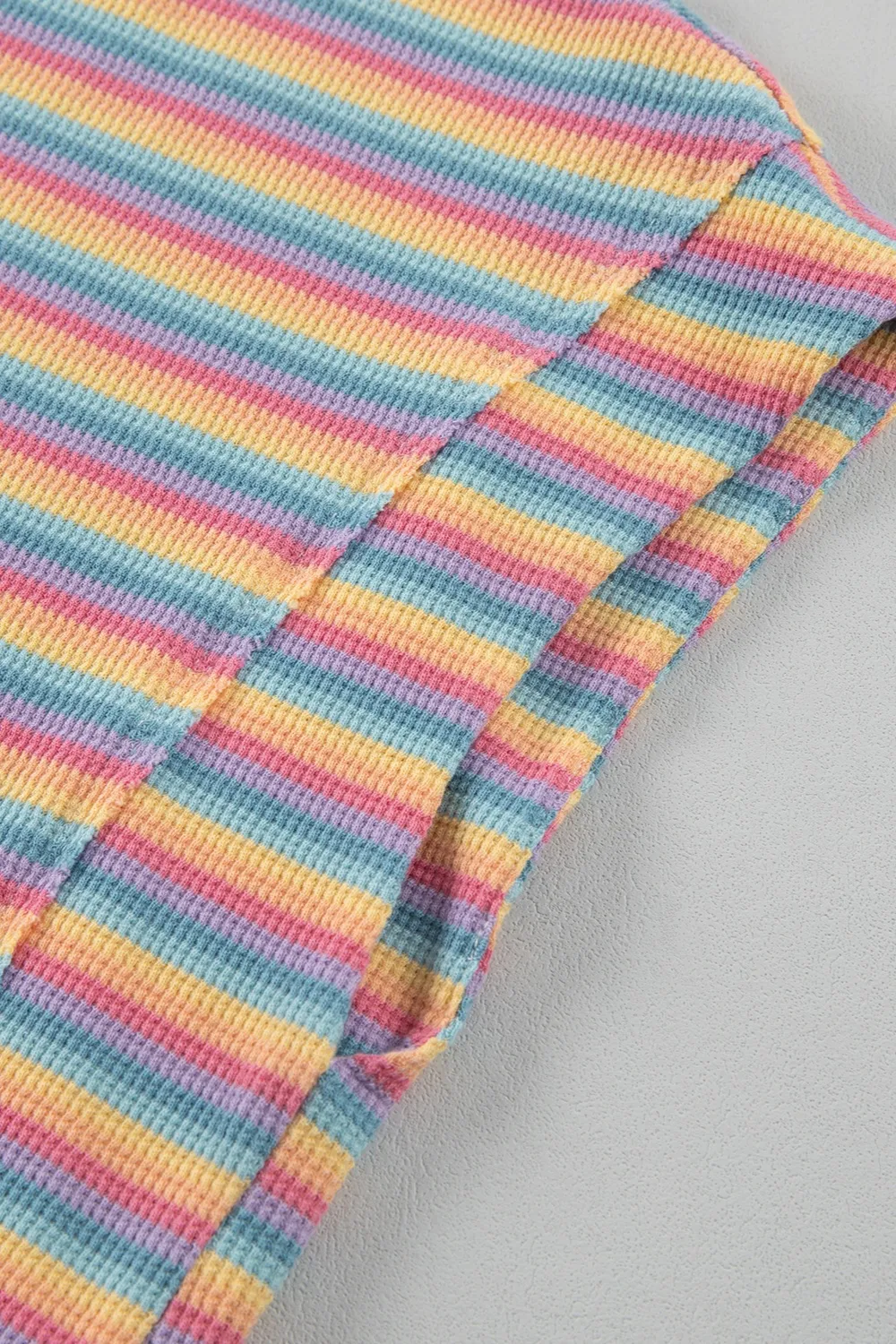 Striped Round Neck Top and Shorts Set, image 7