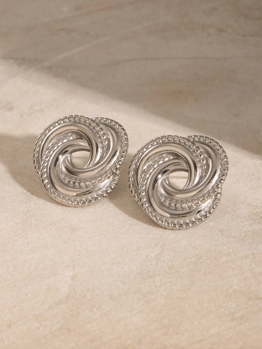 Stainless Steel Volution Stud Earrings, image 8