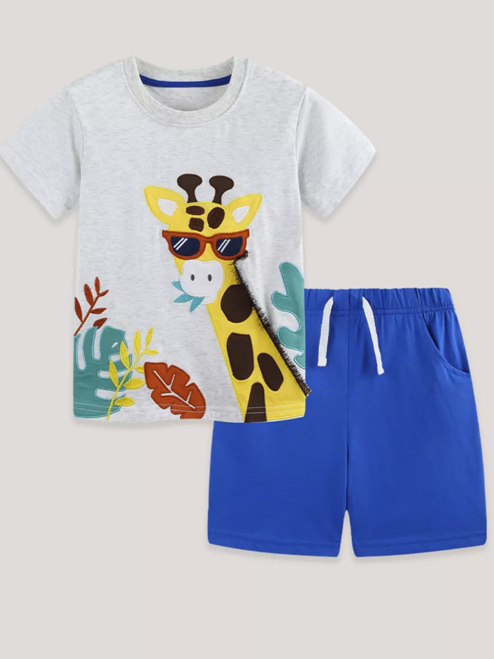 Children's Giraffe Graphic Tee and Shorts Set, image 2