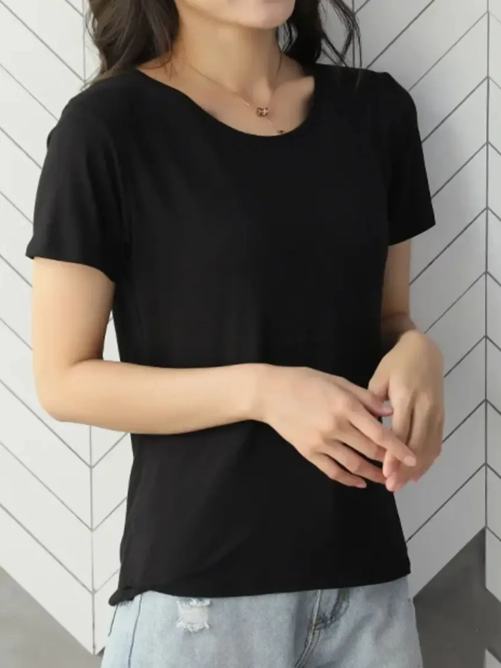 Round Neck Short Sleeve T-Shirt, image 4