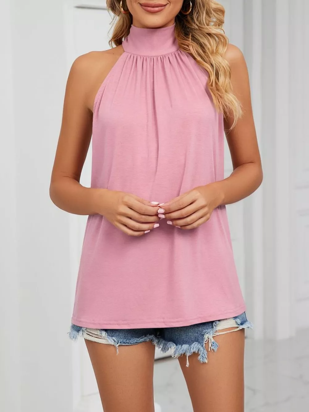 High Neck Tie Back Cami, image 28